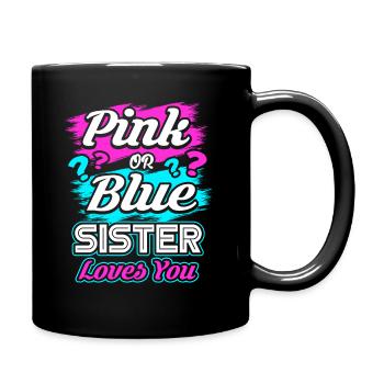 Schwangerschaft Schwester - Tasse einfarbig - Schwarz - Rechts
