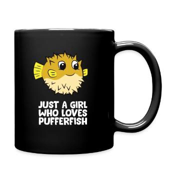 Poisson à boule fille cadeau mer Océan Blobfish - Mug uni - noir - Droite