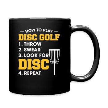 Discgolf Spieler T-Shirt Geschenk Disk Golf - Tasse einfarbig - Schwarz - Rechts