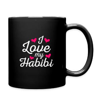 Je t'aime Habibi chérie arabe disant - Mug uni - noir - Droite