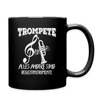 Trompete Musiker Blasinstrument Trompeter - Tasse einfarbig - Schwarz - Rechts