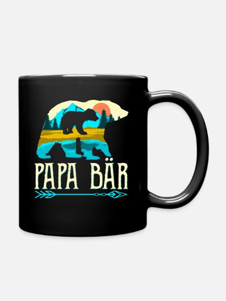 Papa Bär Vater Geschenk Papabär - Tasse einfarbig - Schwarz