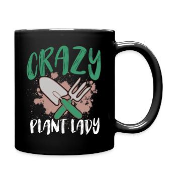 Garten Frau Hochbeet Florist Pflanzen Kleingarte - Tasse einfarbig - Schwarz - Rechts