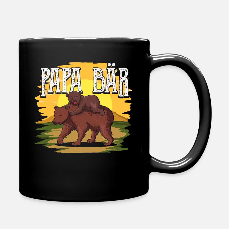 Papa Bär - Tasse einfarbig - Schwarz