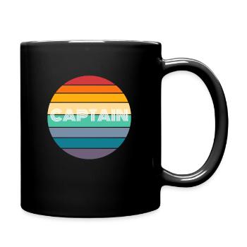 Rainbow CAPTAIN Shirt, Retro CAPTAIN, CAPTAIN - Mug uni - noir - Droite