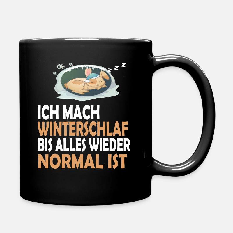 Hasen Schlafanzug Nachthemd Schlafshirt Pyjama - Tasse einfarbig - Schwarz