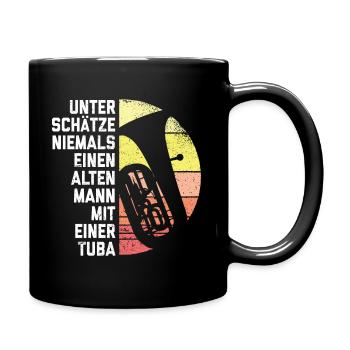 Tuba - Alter Mann Spruch Retro Tubist Geschenk - Tasse einfarbig - Schwarz - Rechts