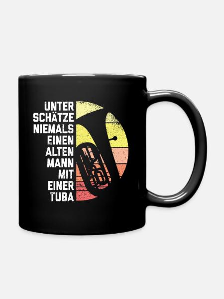 Tuba - Alter Mann Spruch Retro Tubist Geschenk - Tasse einfarbig - Schwarz