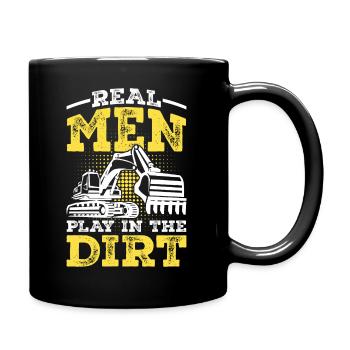 Excavator driver saying gift - Full Colour Mug - black - Right