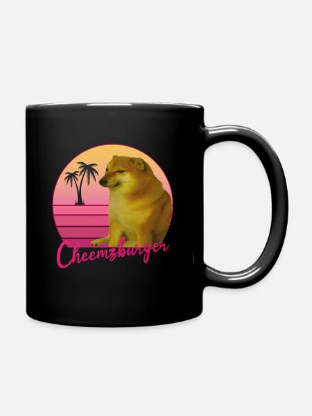 Retro Cheemsburger - Full Colour Mug - black