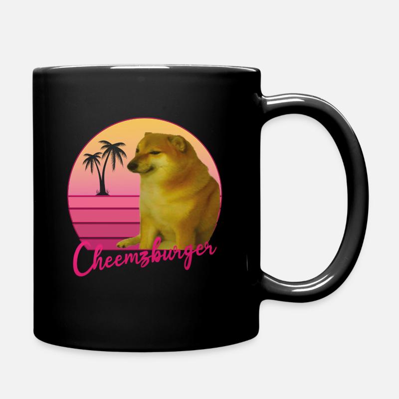 Retro Cheemsburger - Tasse einfarbig - Schwarz