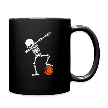 Tamponner le basket- de football squelette - Mug uni - noir - Droite