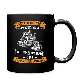 Biker Opa Motorrad Geschenk - Tasse einfarbig - Schwarz - Rechts