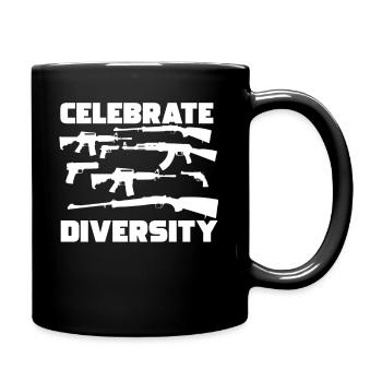 Celebrate Diversity Second Amendment Pro Gun Enthu - Full Colour Mug - black - Right