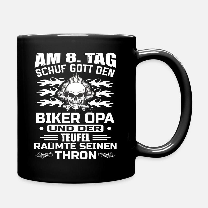 Biker Opa - Tasse einfarbig - Schwarz