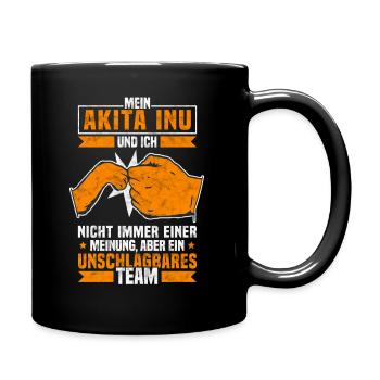 Akita Inu Shiba Inu japanischer Hund - Team - Tasse einfarbig - Schwarz - Rechts