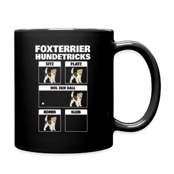 Foxterrier Hundetricks Drahthaar-Foxterrier - Tasse einfarbig - Schwarz - Rechts