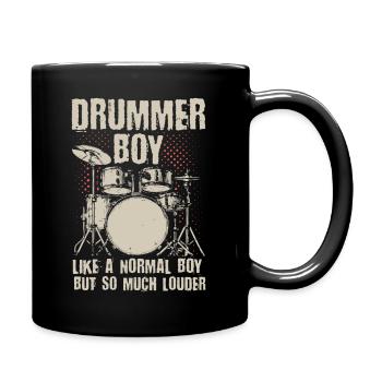 Schlagzeug Drummer Schlagzeuger Geschenk Trommeler - Tasse einfarbig - Schwarz - Rechts