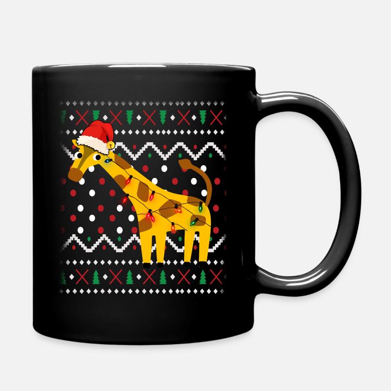 Giraffe Ugly Christmas - Tasse einfarbig - Schwarz