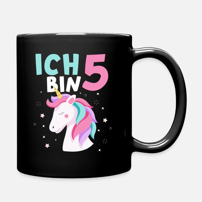 5. Geburtstag Mädchen Einhorn 5 Jahre Geschenk - Tasse einfarbig - Schwarz