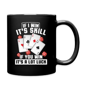 Poker Kartenspiel SiegerTexas Hold'em Pik Bluff - Tasse einfarbig - Schwarz - Rechts