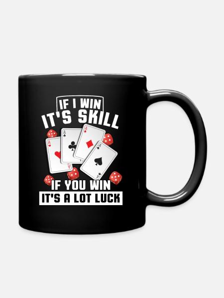 Gagnant du jeu de cartes de poker Texas Hold'em Spades Bluff - Mug uni - noir