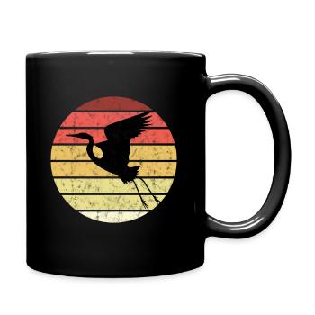 Seidenreiher reiher Vogel weißer Reiher Kranich - Tasse einfarbig - Schwarz - Rechts
