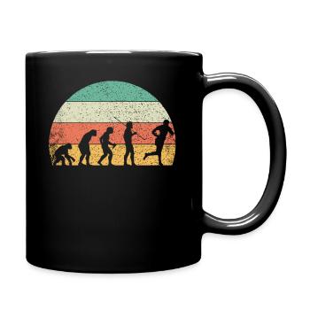 Rugby vintage évolution du joueur de rugby homme - Mug uni - noir - Droite