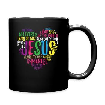 Jesus Christus Herz Geschenk Christen - Tasse einfarbig - Schwarz - Rechts