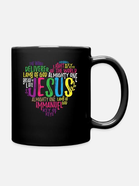 Jésus-Christ cœur don chrétien - Mug uni - noir