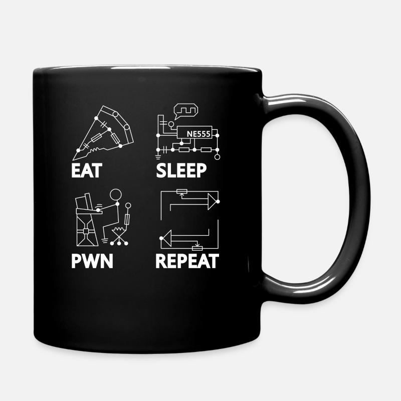 CC Congress Hacker r C3 37C3 eat sleep pwn repeat - Full Colour Mug - black