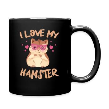 Hamster Goldhamster Zwerghamster Geschenk - Tasse einfarbig - Schwarz - Rechts