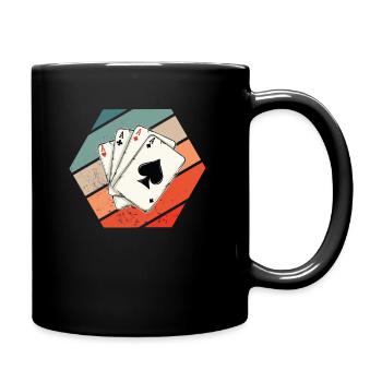 Cards Playing Cards Retro - Full Colour Mug - black - Right
