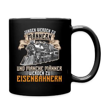 Eisenbahner Lokführer Zugführer Eisenbahn geschenk - Tasse einfarbig - Schwarz - Rechts
