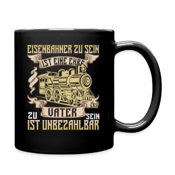 Eisenbahner Papa Eisenbahn Lokführer Geschenk - Tasse einfarbig - Schwarz - Rechts