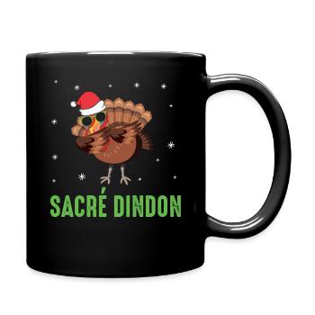 Sacré dindon dinde de noel dab chapeau et lunette - Mug uni - noir - Droite
