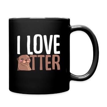 Otter Animal Love - Full Colour Mug - black - Right