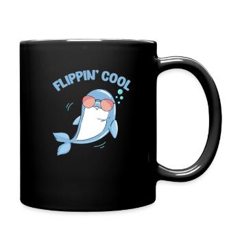 Delfin - Tasse einfarbig - Schwarz - Rechts