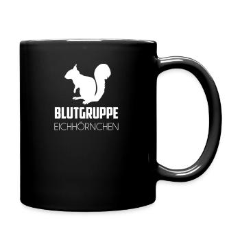 Blutgruppe Eichhörnchen Streifenhörnchen Lustig - Tasse einfarbig - Schwarz - Rechts