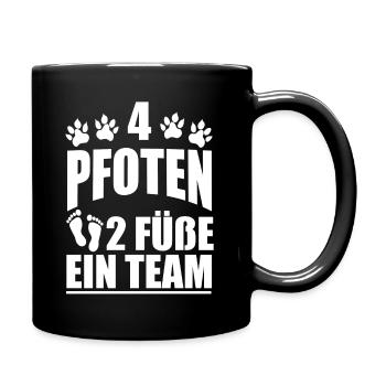 Hund Team Pfoten Hundeliebhaber Hundehalter Gesche - Tasse einfarbig - Schwarz - Rechts
