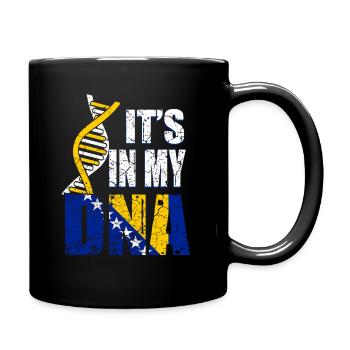 Bosnien ist in meiner DNA - Tasse einfarbig - Schwarz - Rechts