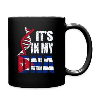 Kuba ist in meiner DNA - Tasse einfarbig - Schwarz - Rechts