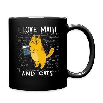 I Love Math And Cats Mathematics Teacher Student K - Full Colour Mug - black - Right