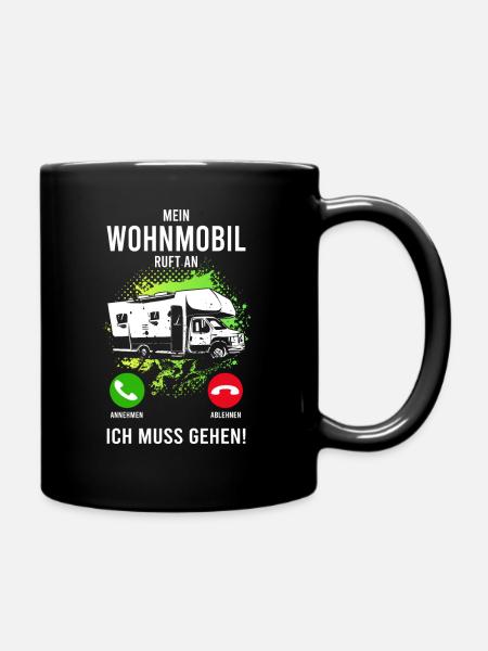 Wohnmobil Camping Camper Reise Urlaub Geschenk - Tasse einfarbig - Schwarz