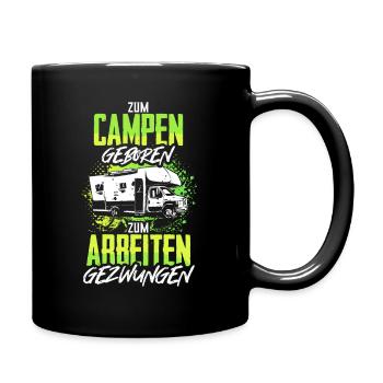 Wohnmobil Wohnwagen Camping Camper Urlaub Geschenk - Tasse einfarbig - Schwarz - Rechts