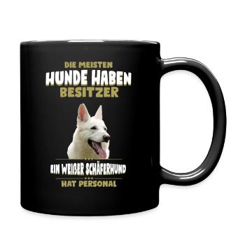 Weisser Schäferhund Tshirt - Weisser Schäferhund - Tasse einfarbig - Schwarz - Rechts