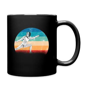 Fencing design fencing mask duel saber sport fight - Full Colour Mug - black - Right