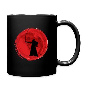 Kyudo Japan Budo Bow Art Samurai Ryu - Full Colour Mug - black - Right