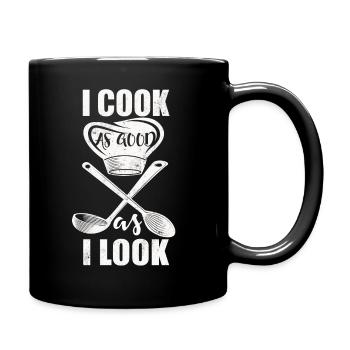 Kochen Koch Küche Chefkoch Köchin Essen Geschenk - Tasse einfarbig - Schwarz - Rechts
