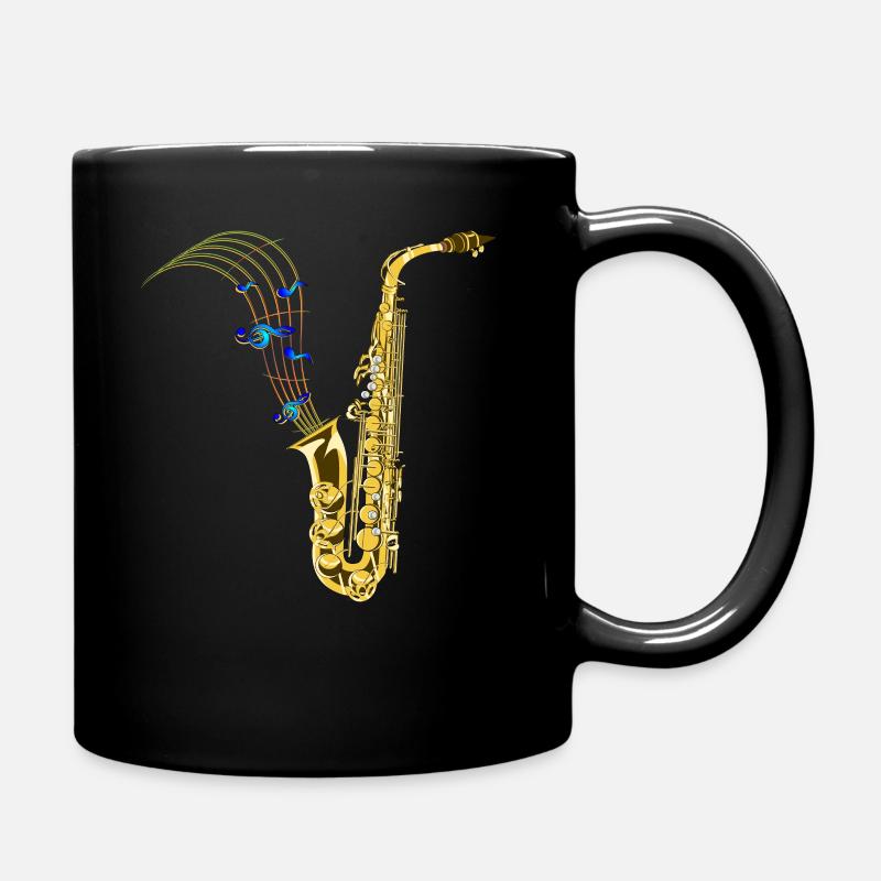 Saxophon - Tasse einfarbig - Schwarz